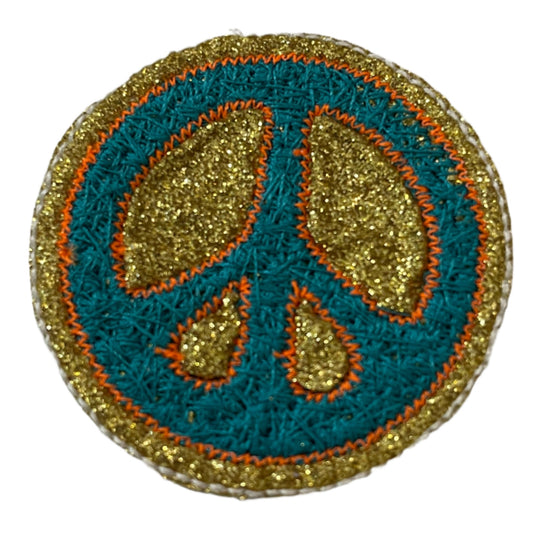 Retro Peace Sign Embroidered Patch - Perfect for Custom Trucker Hats