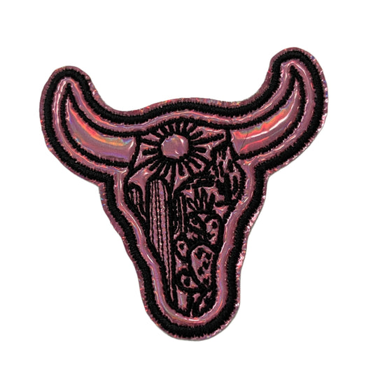 Western Bull Skull Embroidered Patch - Perfect for Custom Trucker Hats