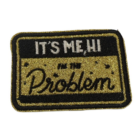 Handmade Taylor Swift Lyric Iron-On Patch | Glittery Gold Background, Black Outline