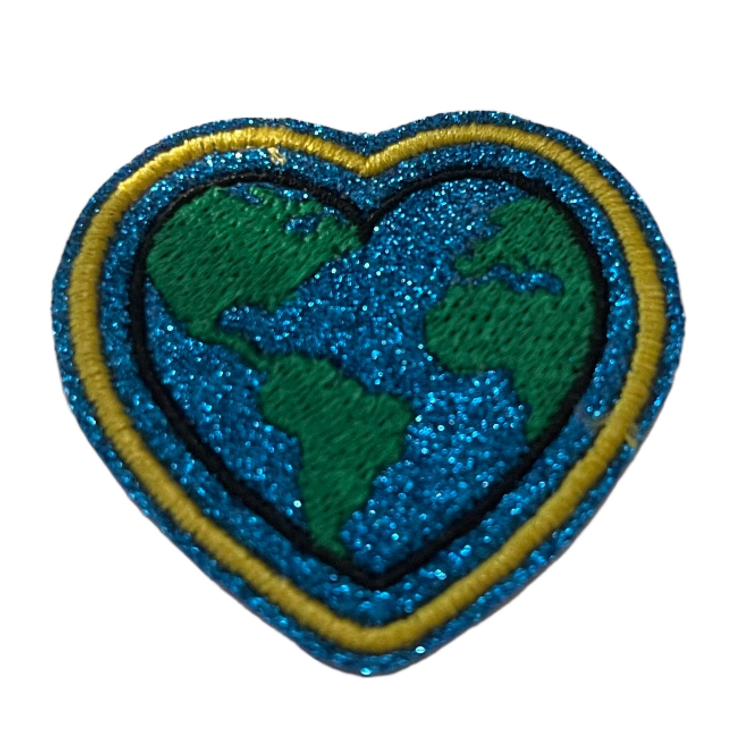 Heart Earth Embroidered Patch for Custom Apparel and Accessories