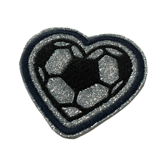 Soccer Heart Embroidered Patch in Sporting Kansas City Colors - Perfect for Custom Trucker Hats