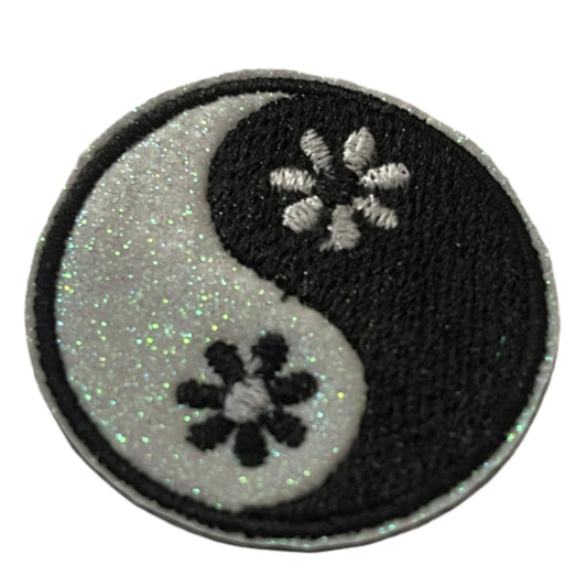 Yin Yang Floral Embroidered Patch - Perfect for Custom Trucker Hats