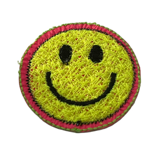 Retro Smiley Face Embroidered Patch - Perfect for Custom Trucker Hats