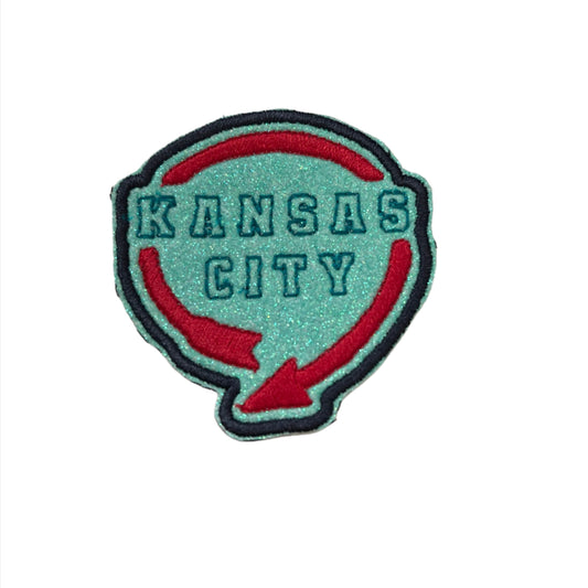 Kansas City Iron-On Patch - Retro Western Auto Design in KC Current Colors