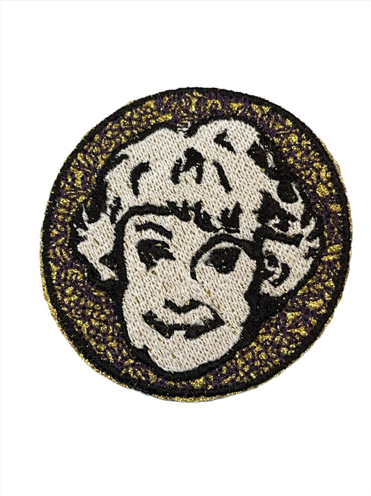 Handmade Dorothy Golden Girls Iron-On Patch | Sparkle Gold Background