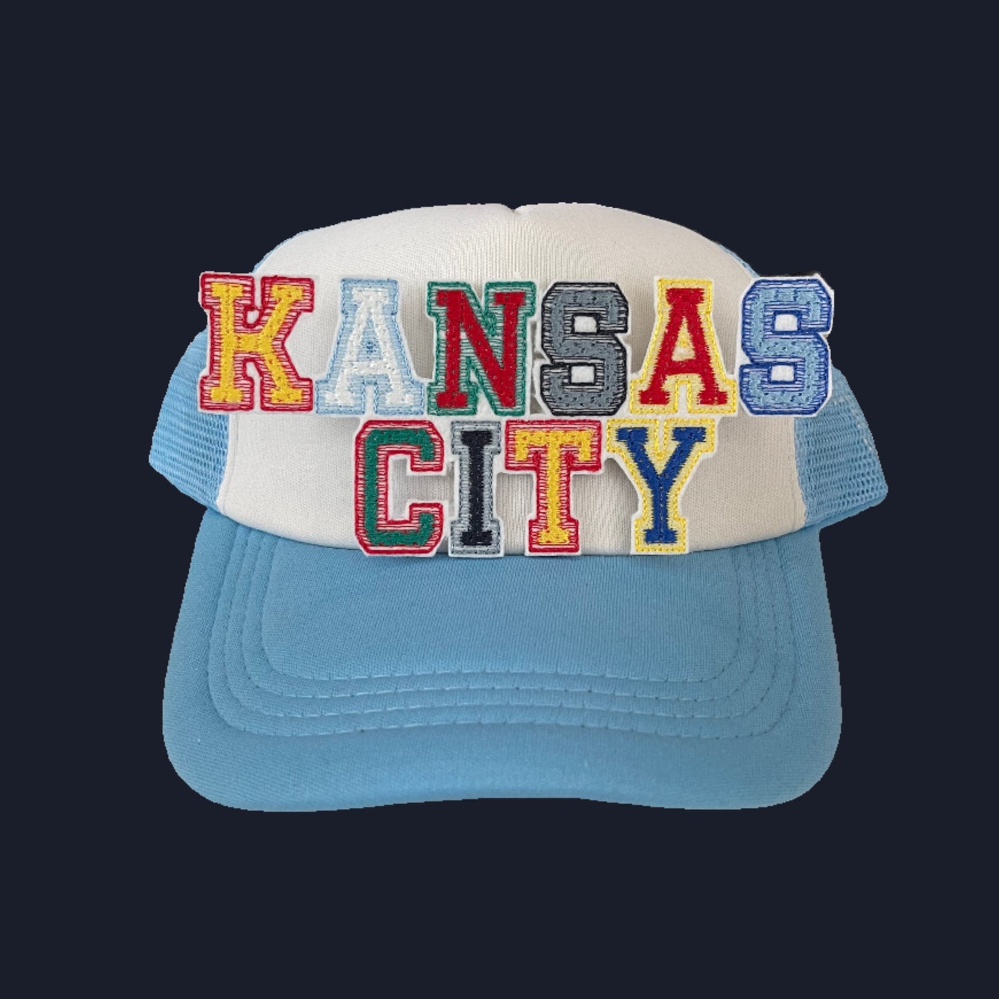 Kansas City patch featuring bold team colors, perfect for customizing clothing and accessories.