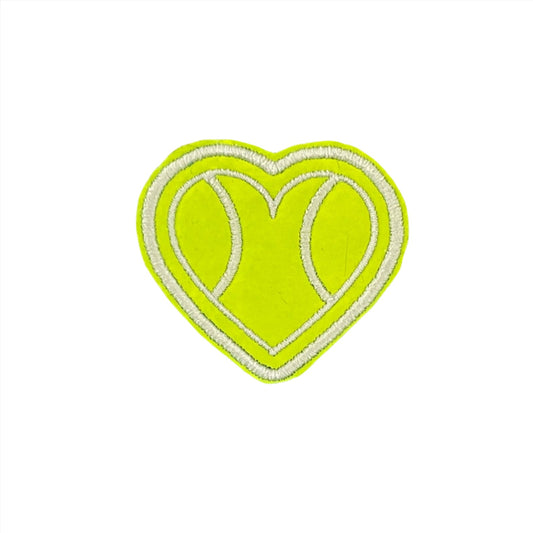 Neon Tennis Heart Patch - Brighten Up Your Hats, Apparel, and Accessories