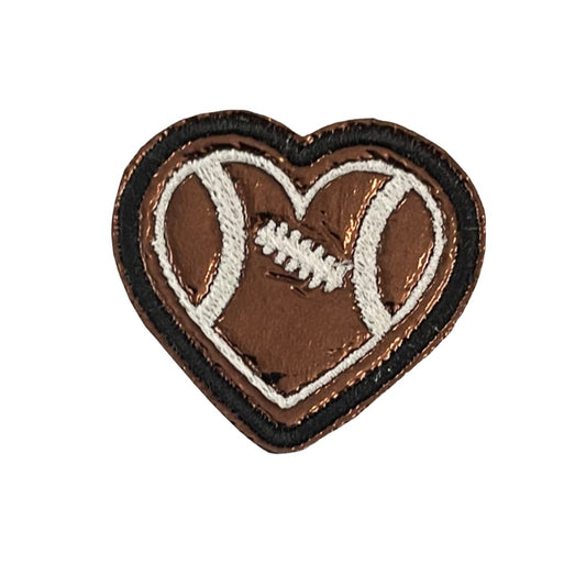 Heart Football Patch - Perfect for Custom Hats and Sports Gear