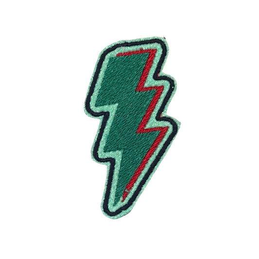 Striking Lightning Bolt Patch in Kansas City Current Team Colors – Perfect for Custom Hats