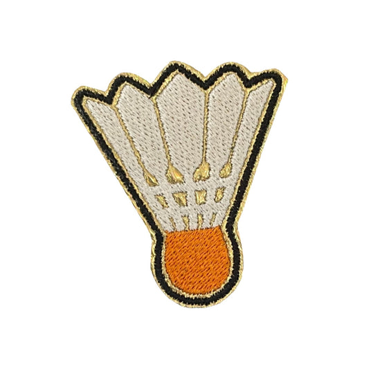 Kansas City shuttlecock embroidered patch, inspired by Claes Oldenburg sculptures, perfect for adding an artistic touch to various accessories.
