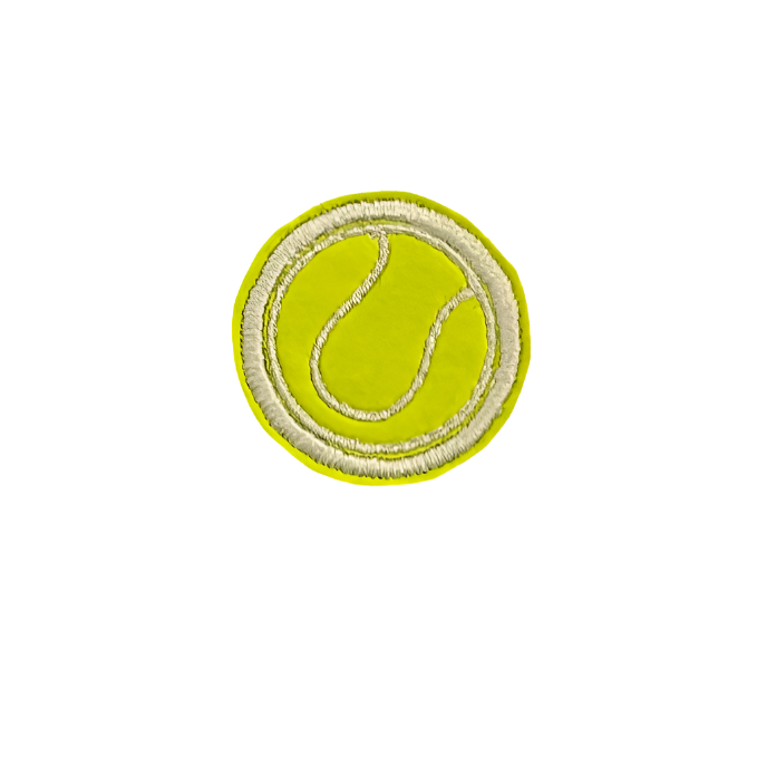 Tennis Ball Iron-On Patch - Bright Yellow Embroidery