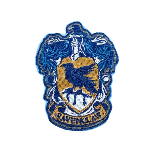 Close-up of Ravenclaw embroidered patch with detailed design