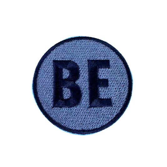 Blue and navy Belinder Elementary "BE" patch