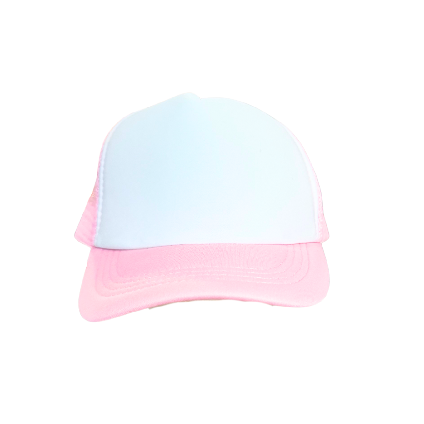 Youth Size - Light Pink & White Foam Trucker Hat Adjustable Snap Back Closure