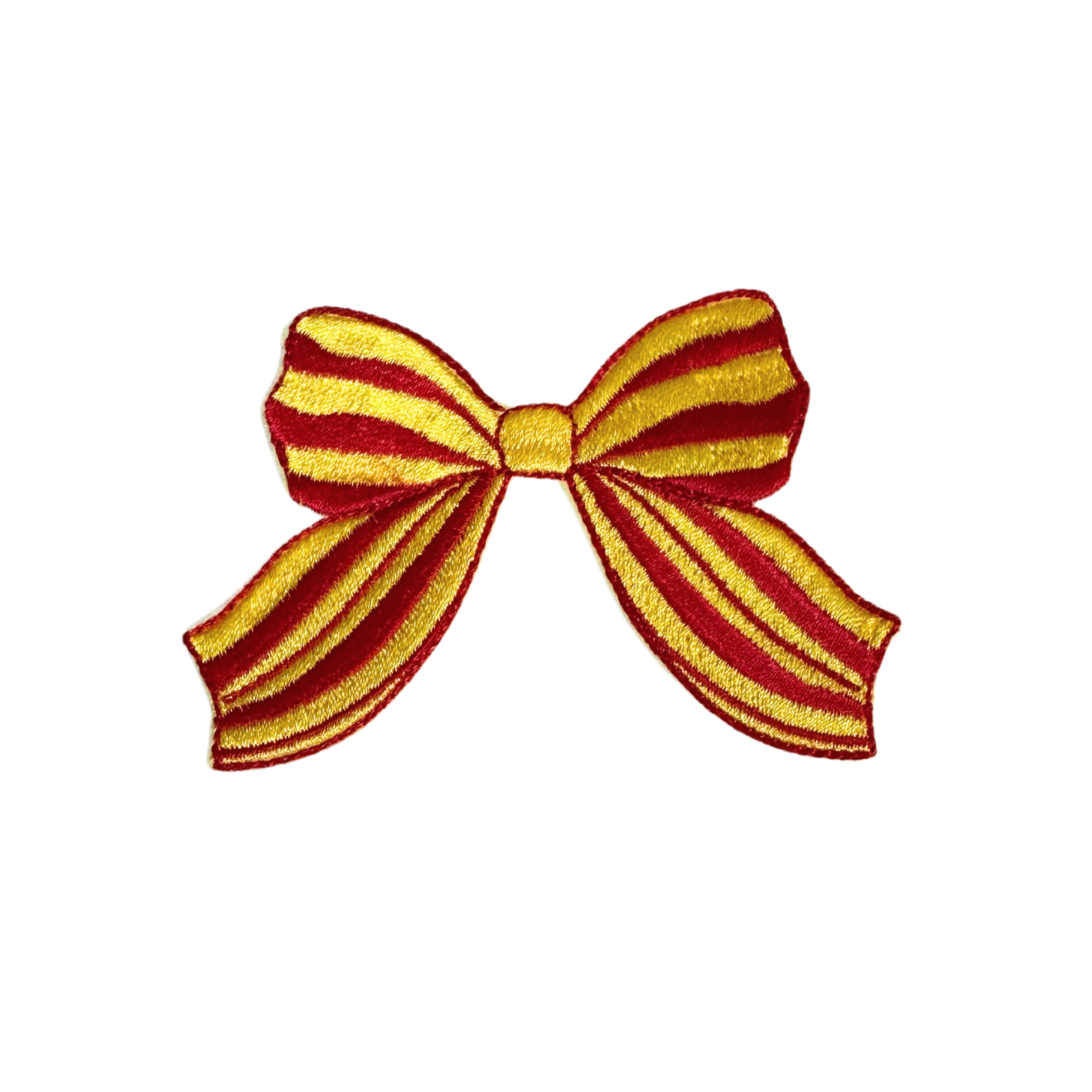 Red and gold striped bow patch inspired by Kansas City Chiefs colors.

