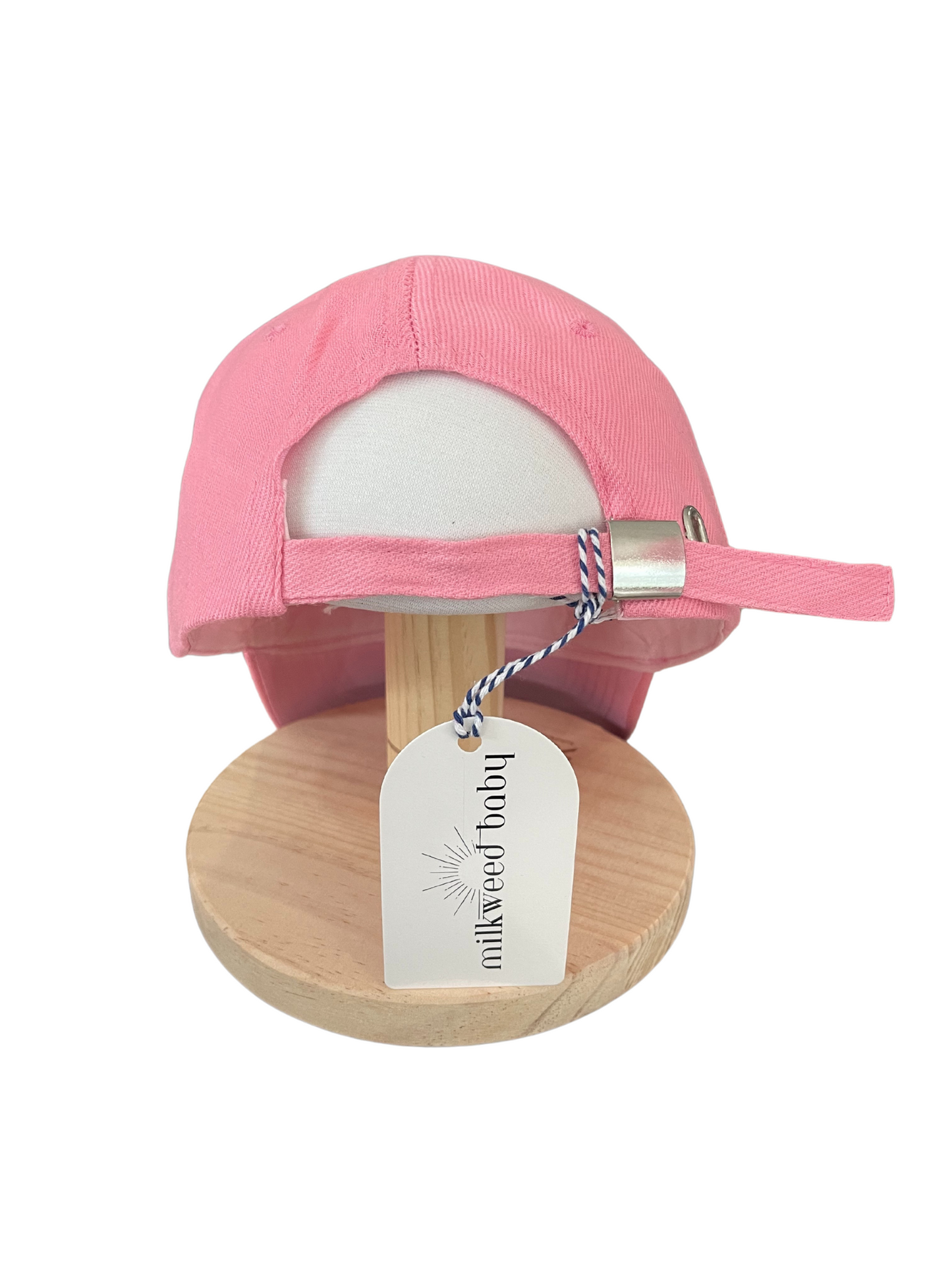 Adult Size - Pink Canvas Baseball Hat Slide Adjustment