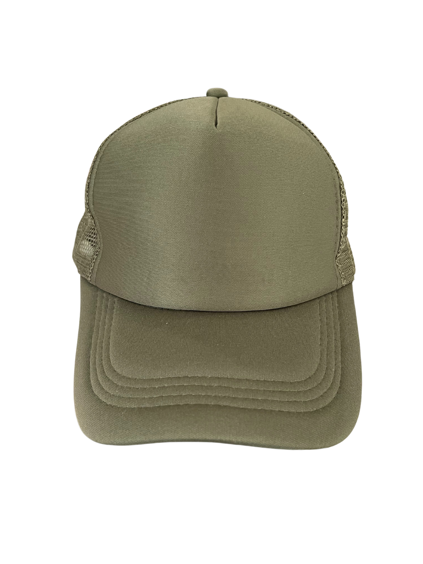 Adult Size - Army Green Foam Trucker Hat Snap Adjustment