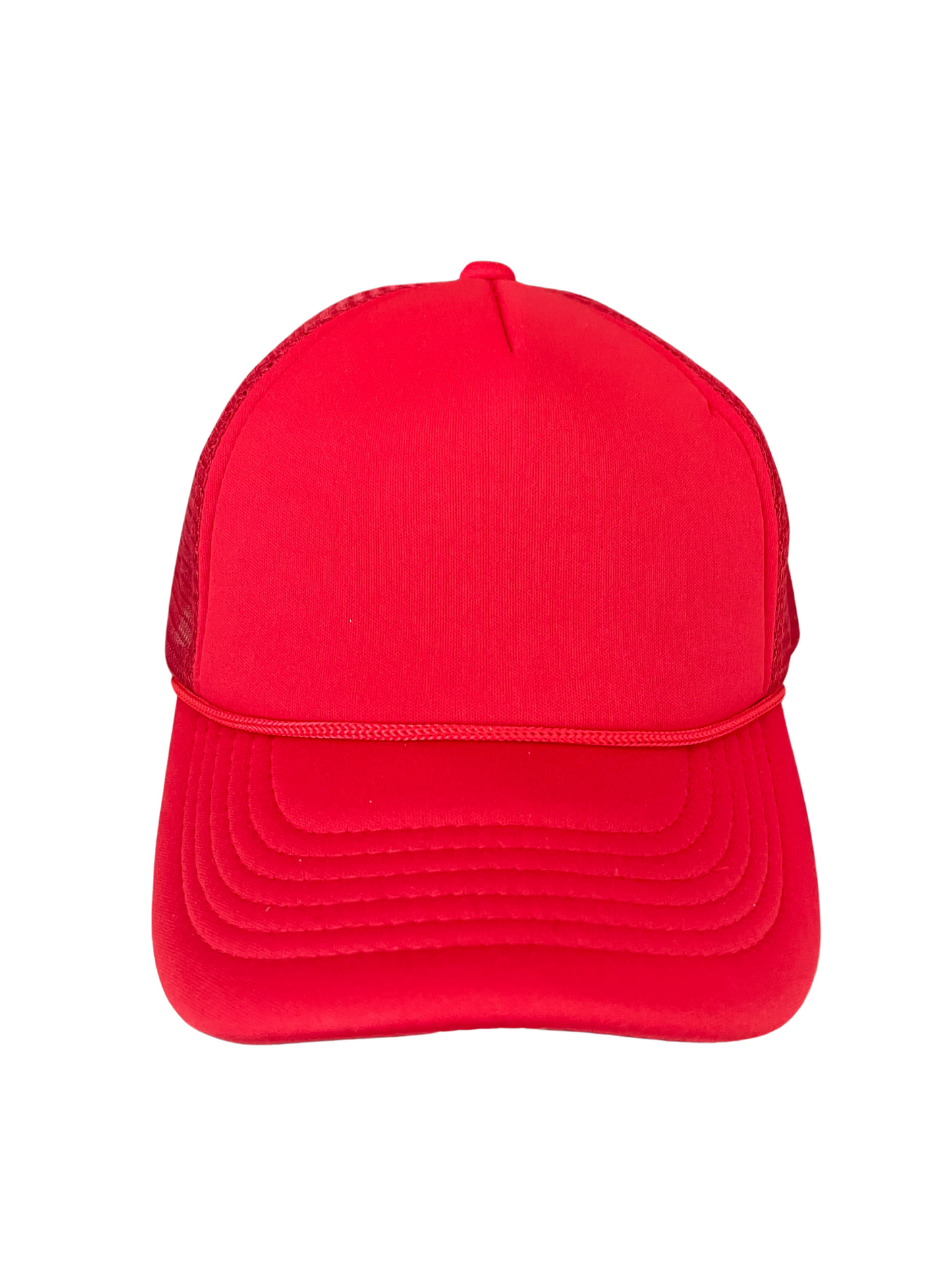 Adult Size - Red Foam Trucker Hat Snap Adjustment