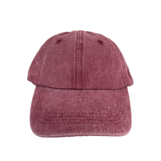 Adult Size - Merlot Canvas Ponytail Hat Slide Adjustment