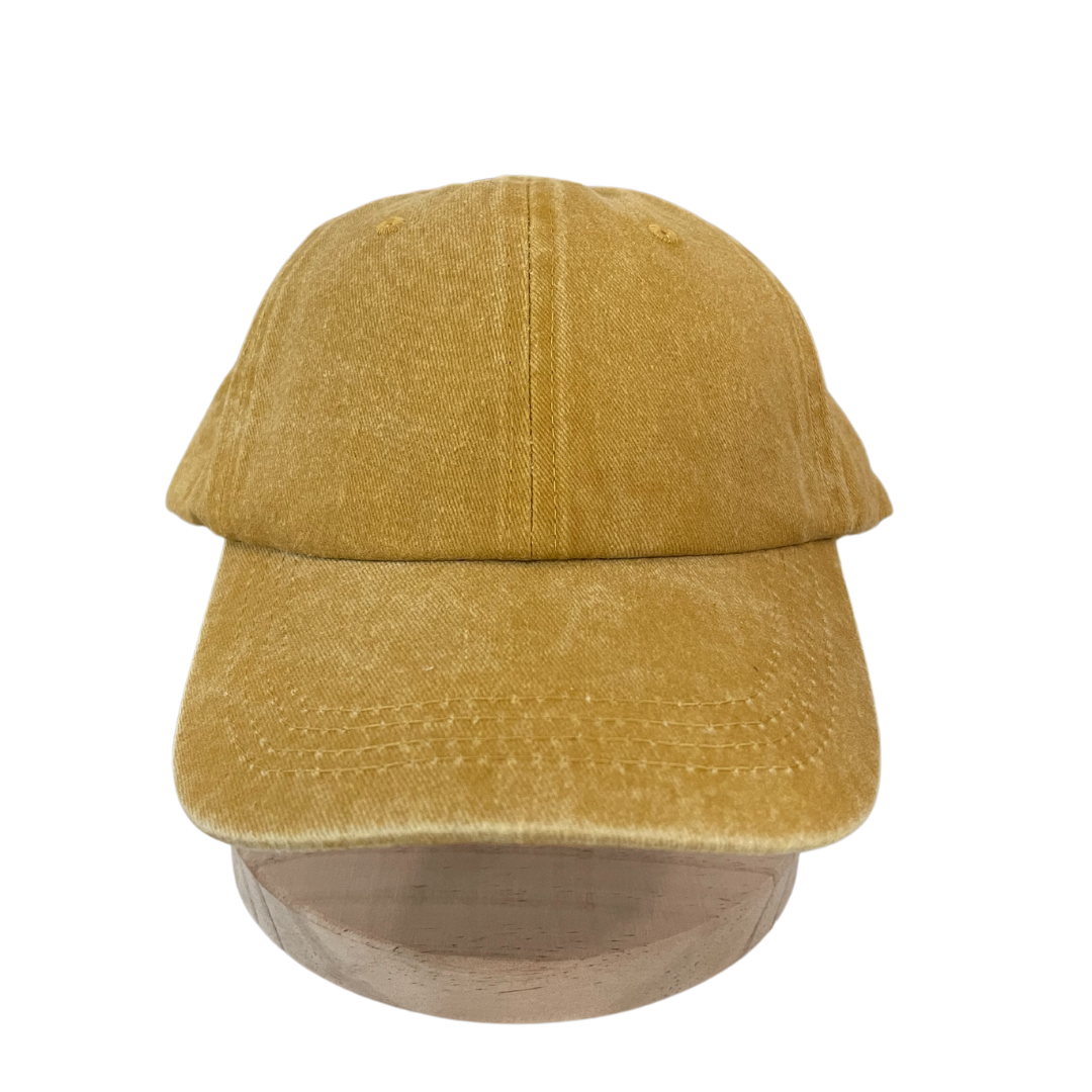 Adult Size - Mustard Canvas Ponytail Hat Slide Adjustment