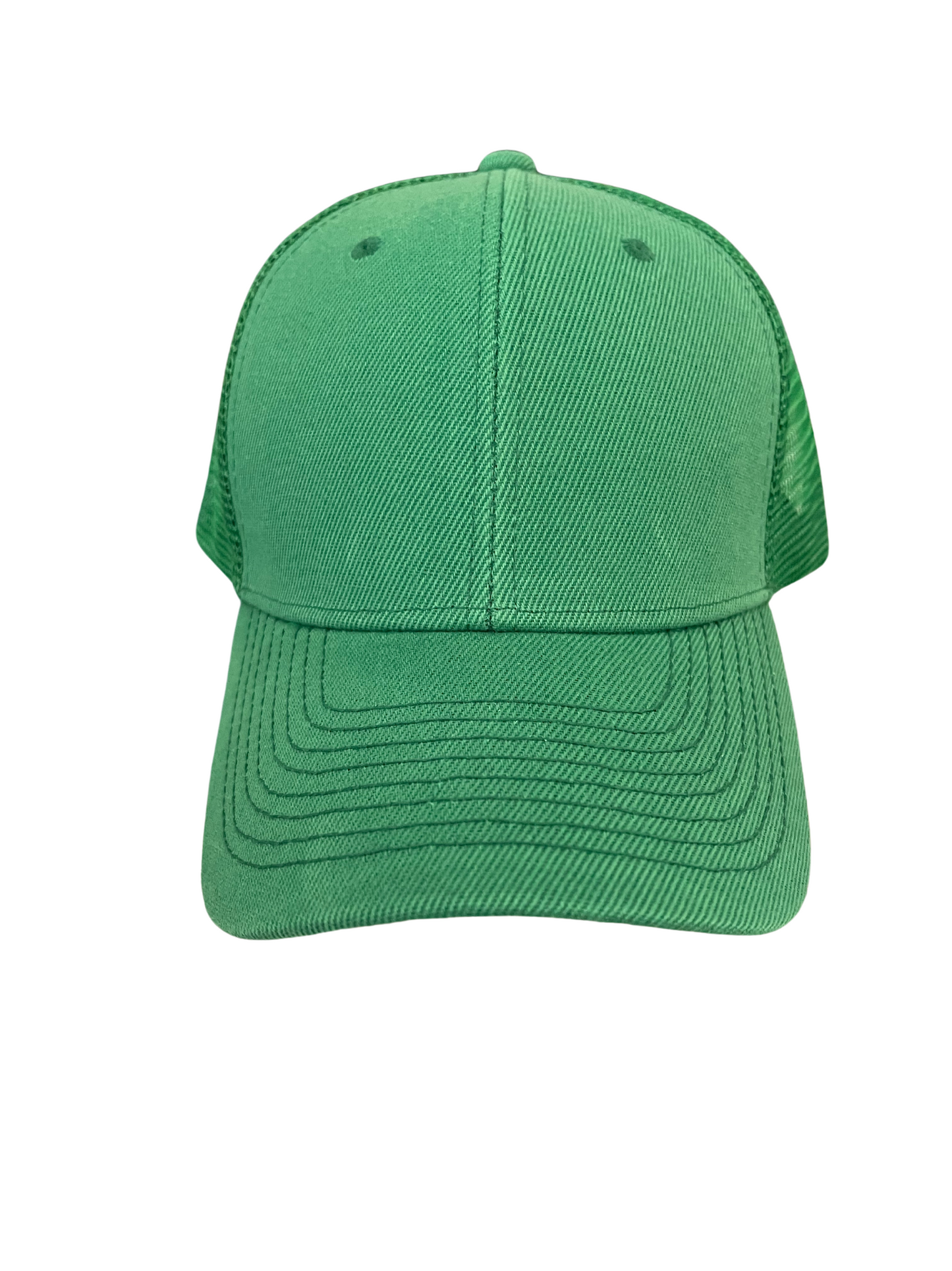 Adult Size - Green Canvas Trucker Hat Snap Adjustment